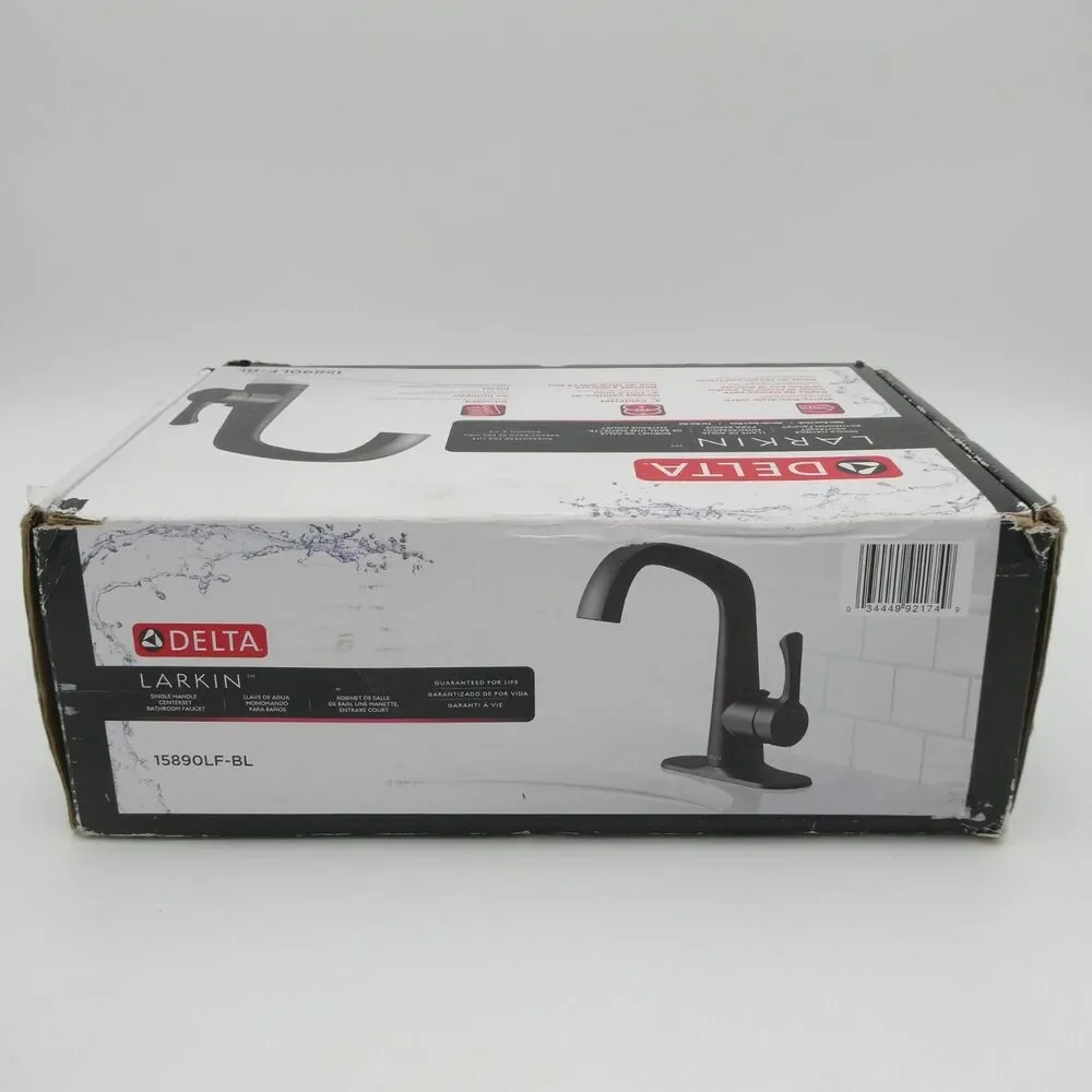Delta Larkin 15890LF-BL Bathroom Faucet Single Handle Matte Black New Open Box